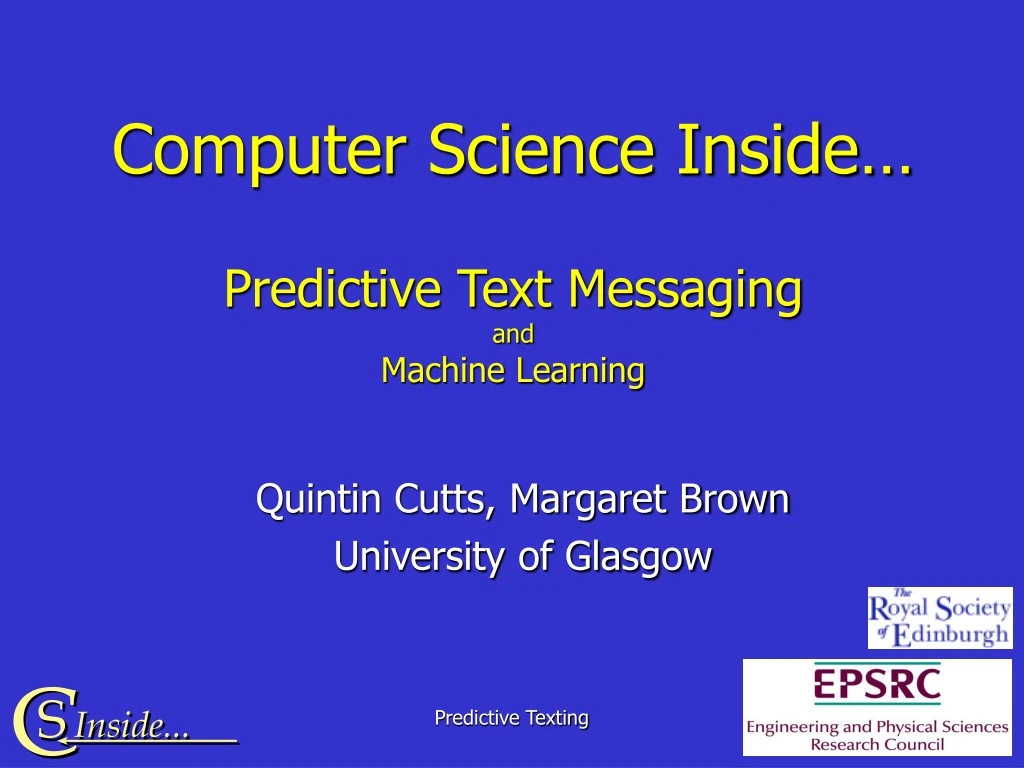 computer science inside predictive text messaging and machine learning