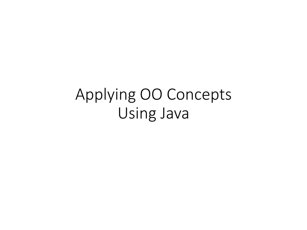 applying oo concepts using java