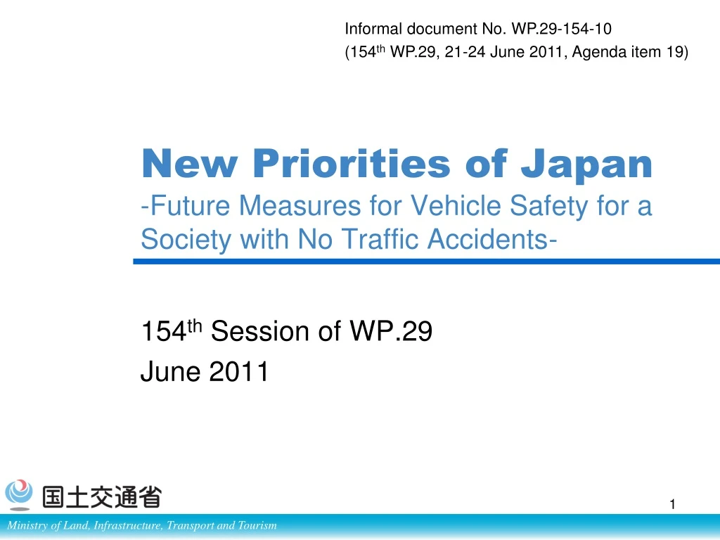 new priorities of japan future measures for vehicle safety for a society with no traffic accidents