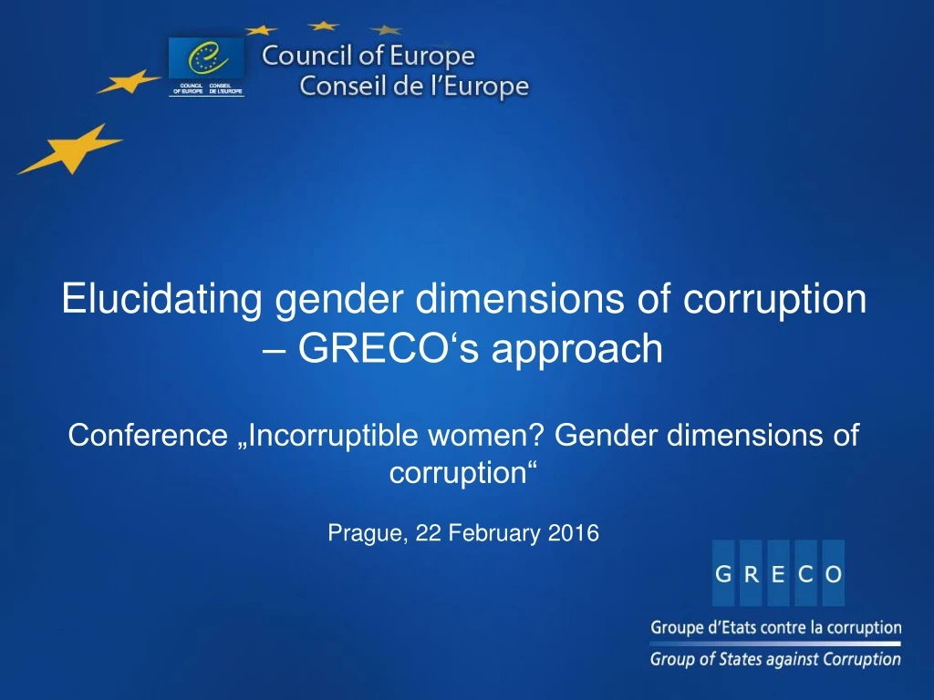 elucidating gender dimensions of corruption greco