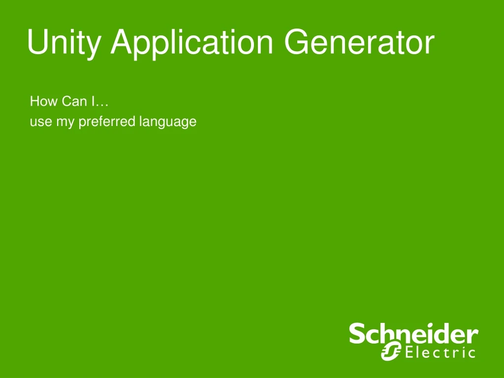 unity application generator
