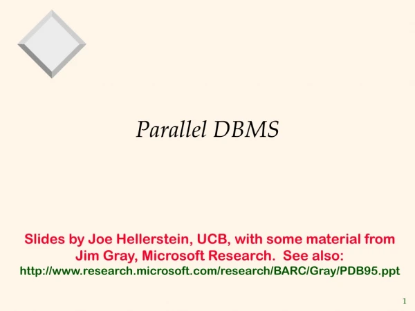 Parallel DBMS