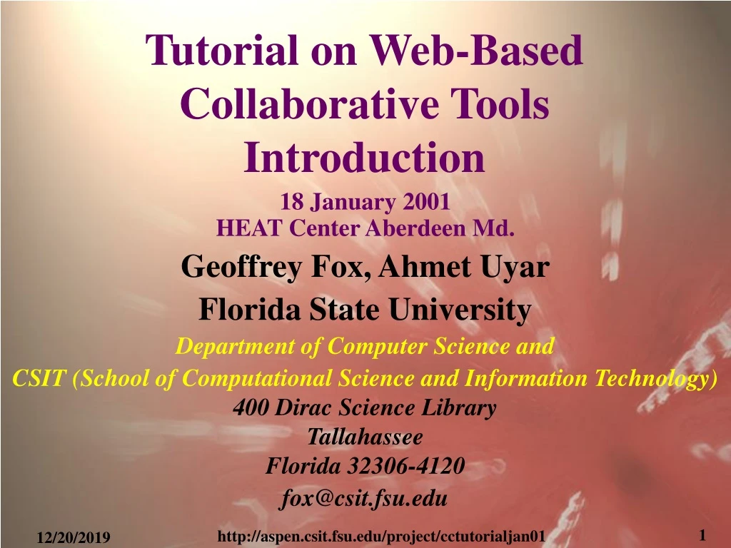 tutorial on web based collaborative tools introduction