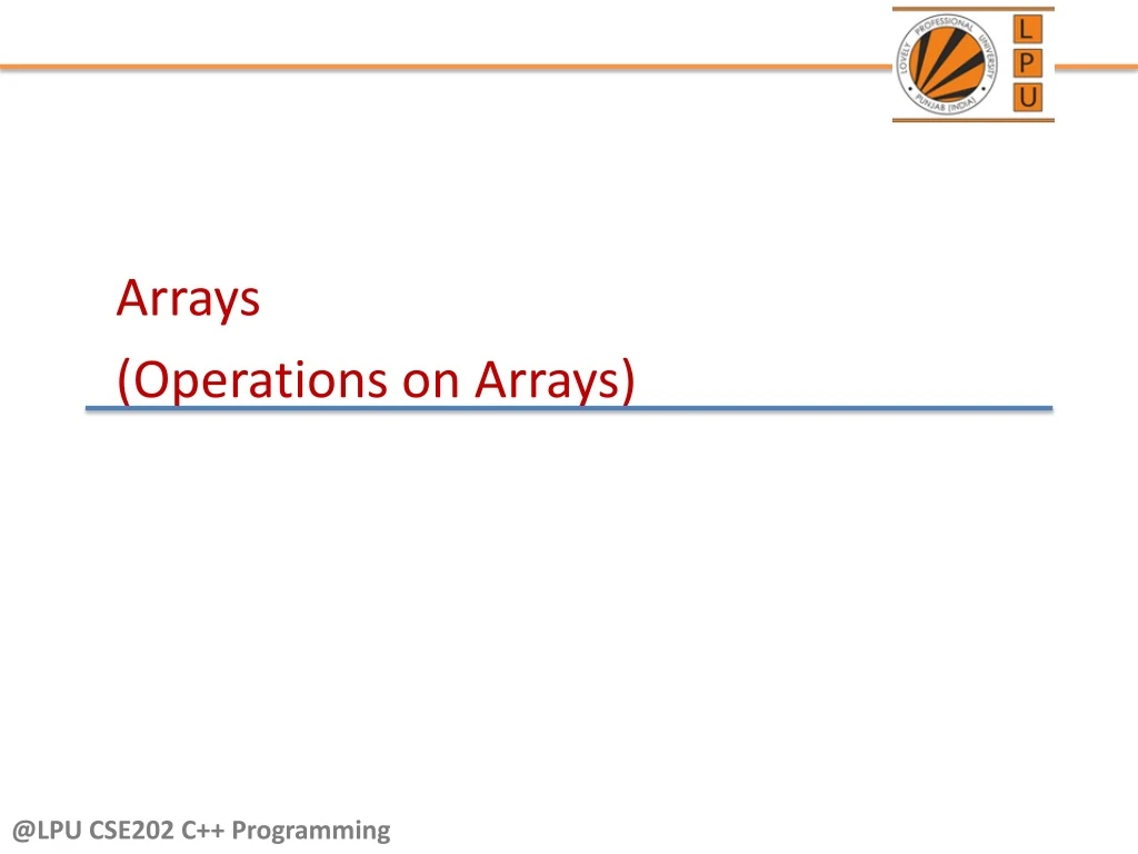 arrays operations on arrays