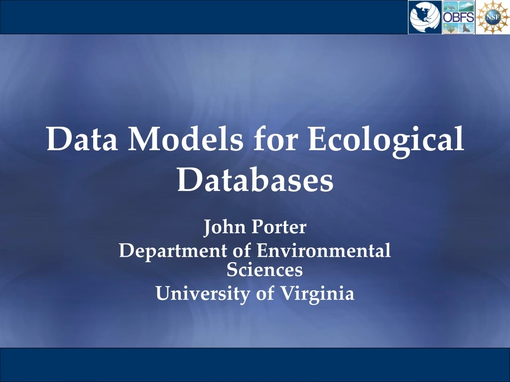 data models for ecological databases