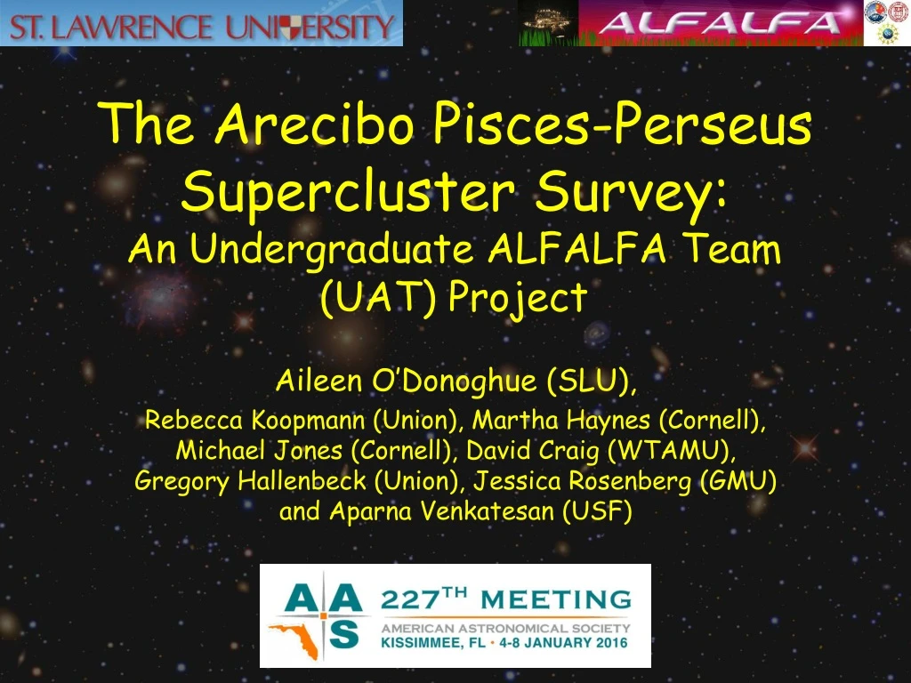 the arecibo pisces perseus supercluster survey an undergraduate alfalfa team uat project
