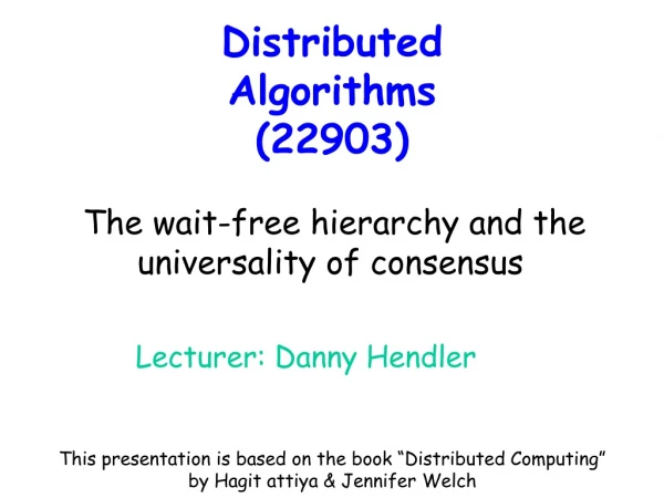 Distributed Algorithms  (22903)