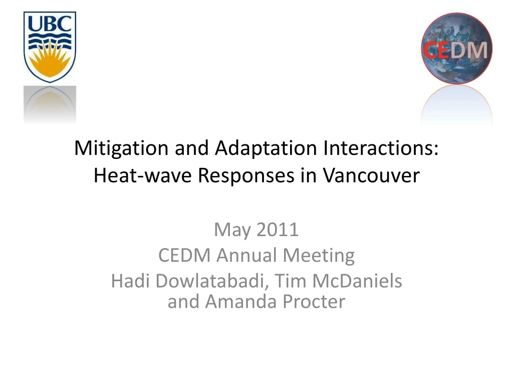 mitigation and adaptation interactions heat wave responses in vancouver