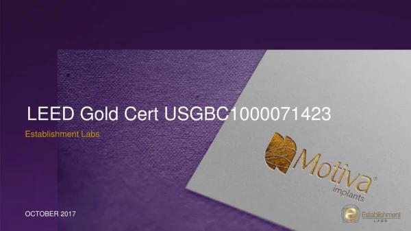 LEED Gold Cert  USGBC1000071423
