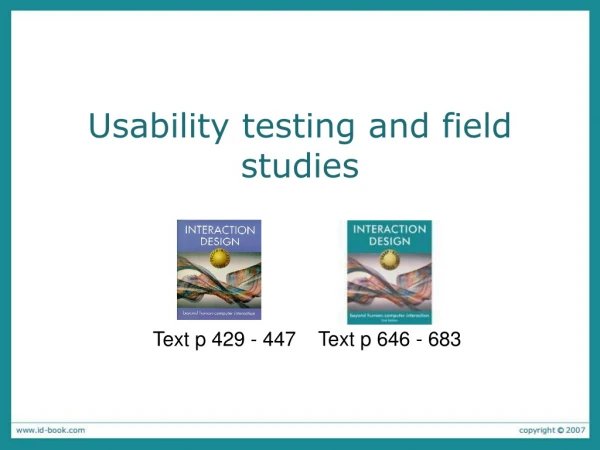 Usability testing and field studies