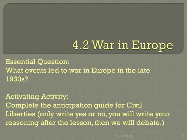 4.2 War in Europe