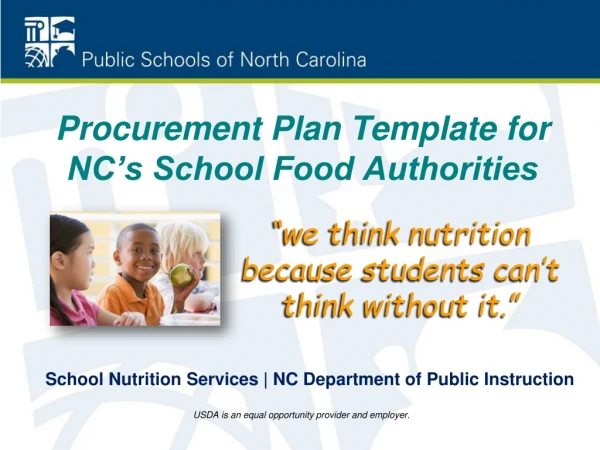 Procurement Plan Template for NC’s School Food Authorities