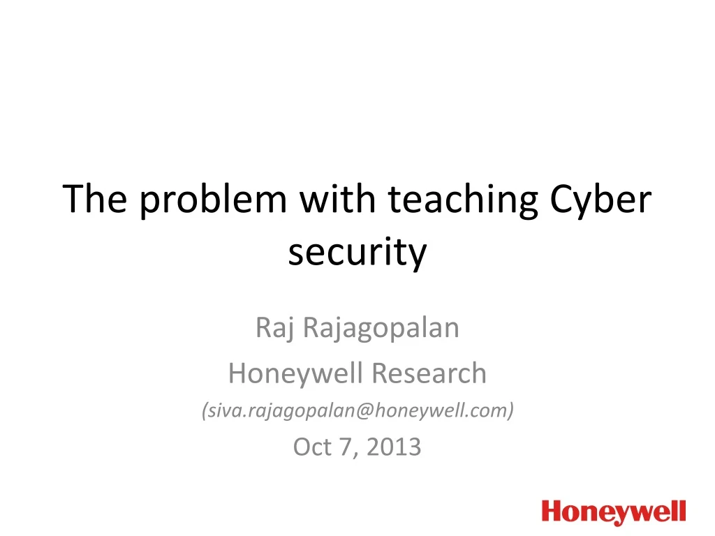 the problem with teaching cyber security