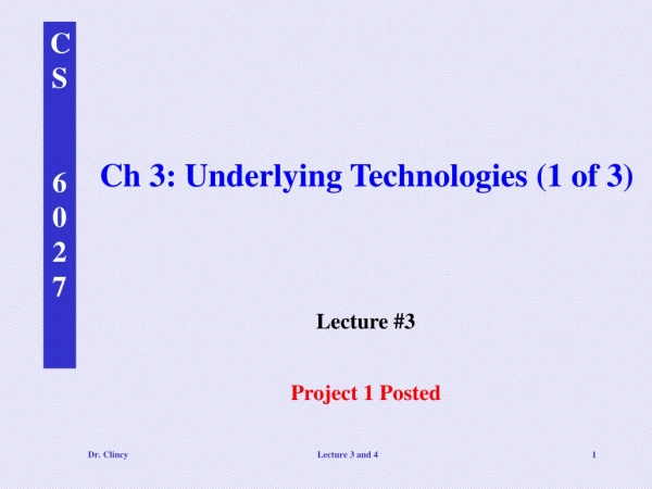 Ch 3: Underlying Technologies (1 of 3)
