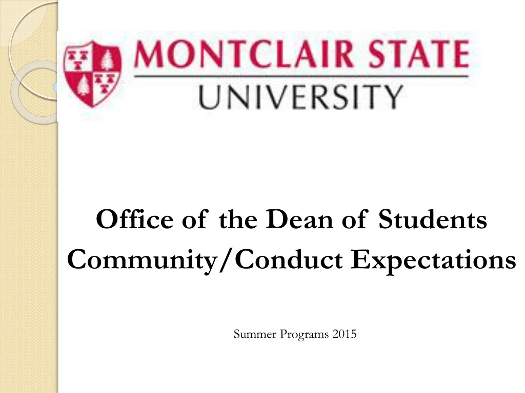 office of the dean of students community conduct expectations