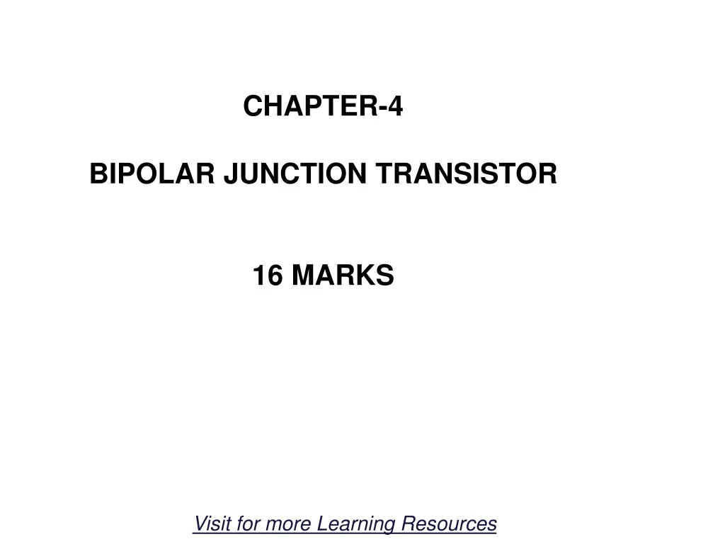 chapter 4 bipolar junction transistor 16 marks