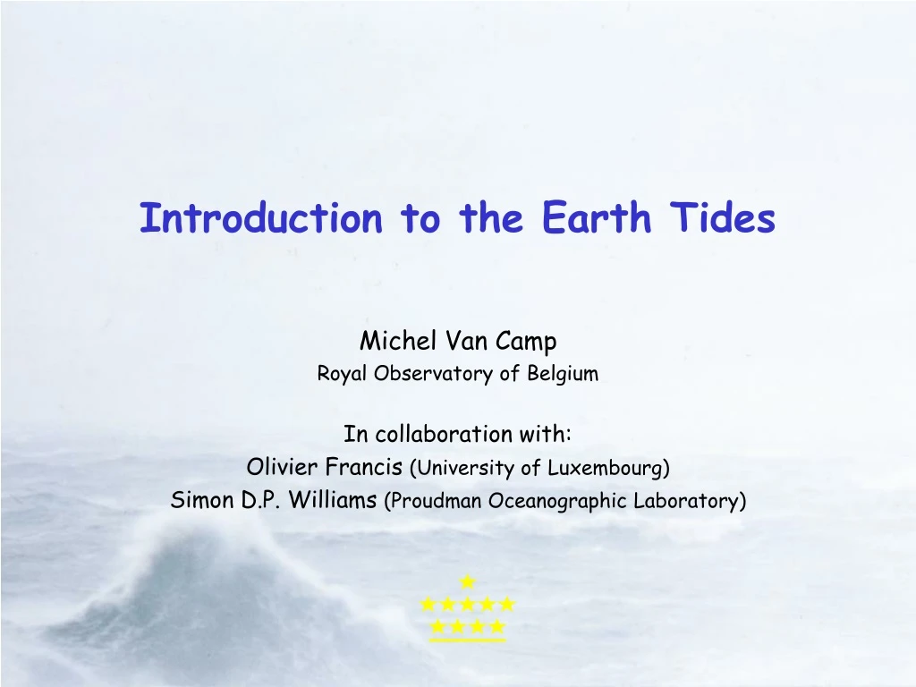 introduction to the earth tides