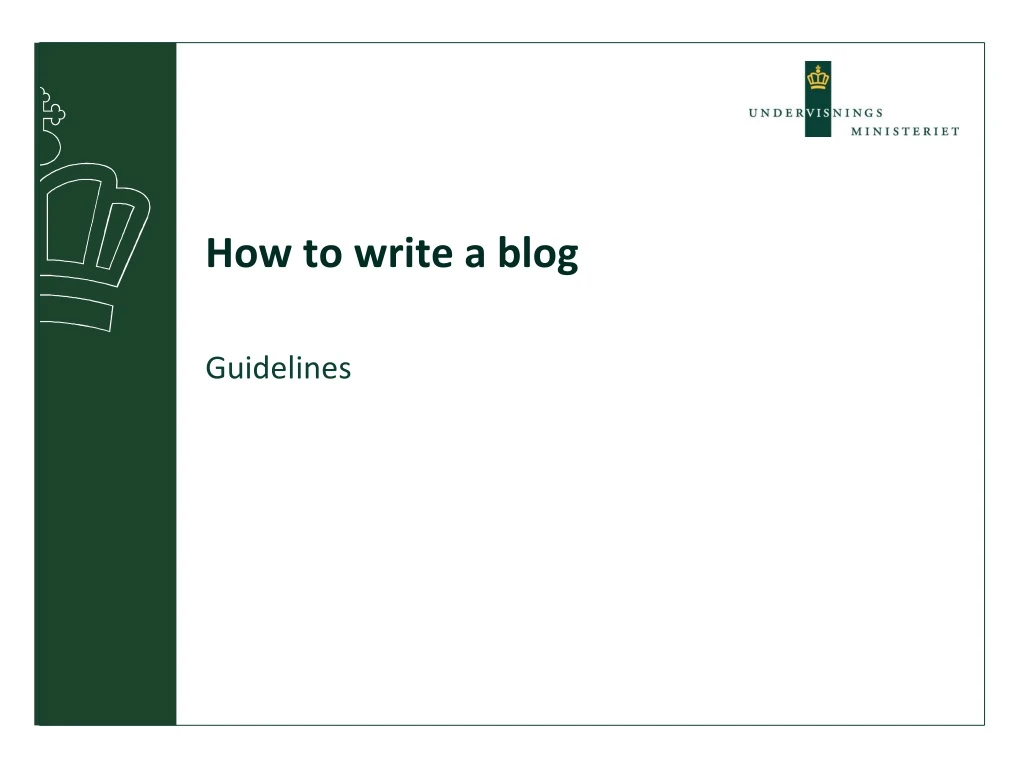 how to write a blog