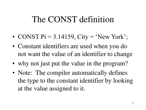 The CONST definition