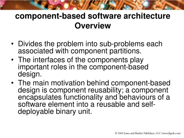 component-based software architecture Overview