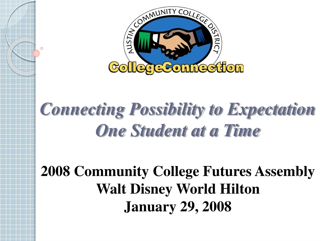 connecting possibility to expectation one student at a time