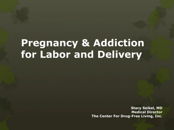 Pregnancy &amp; Addiction for Labor and Delivery