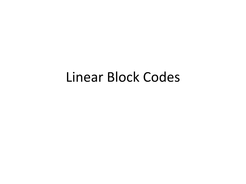 linear block codes