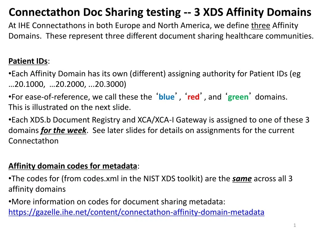 connectathon doc sharing testing 3 xds affinity domains