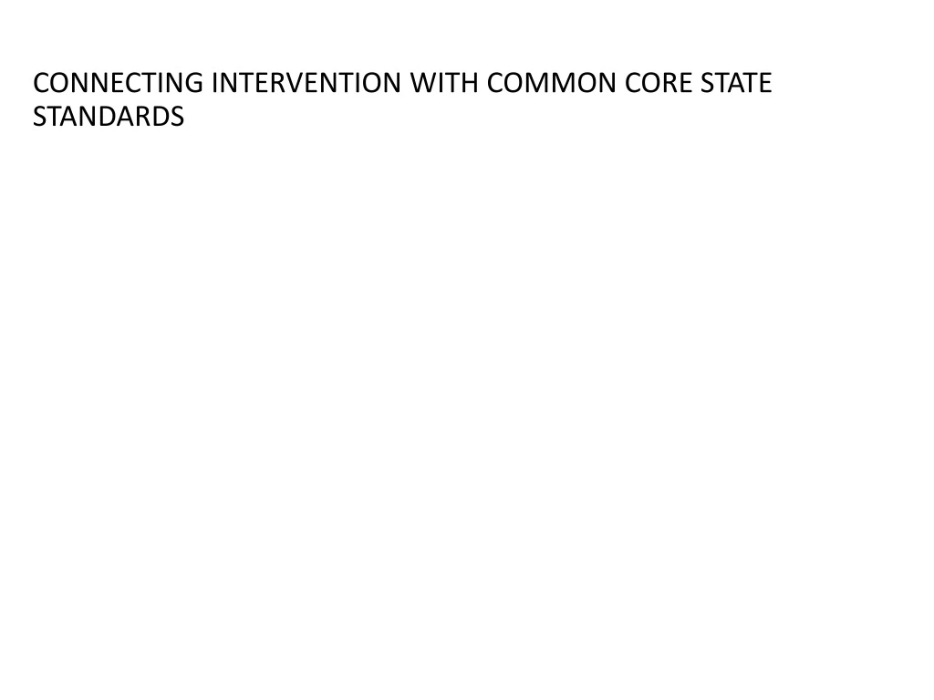 connecting intervention with common core state standards