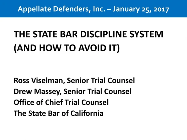 Appellate Defenders, Inc. – January 25, 2017