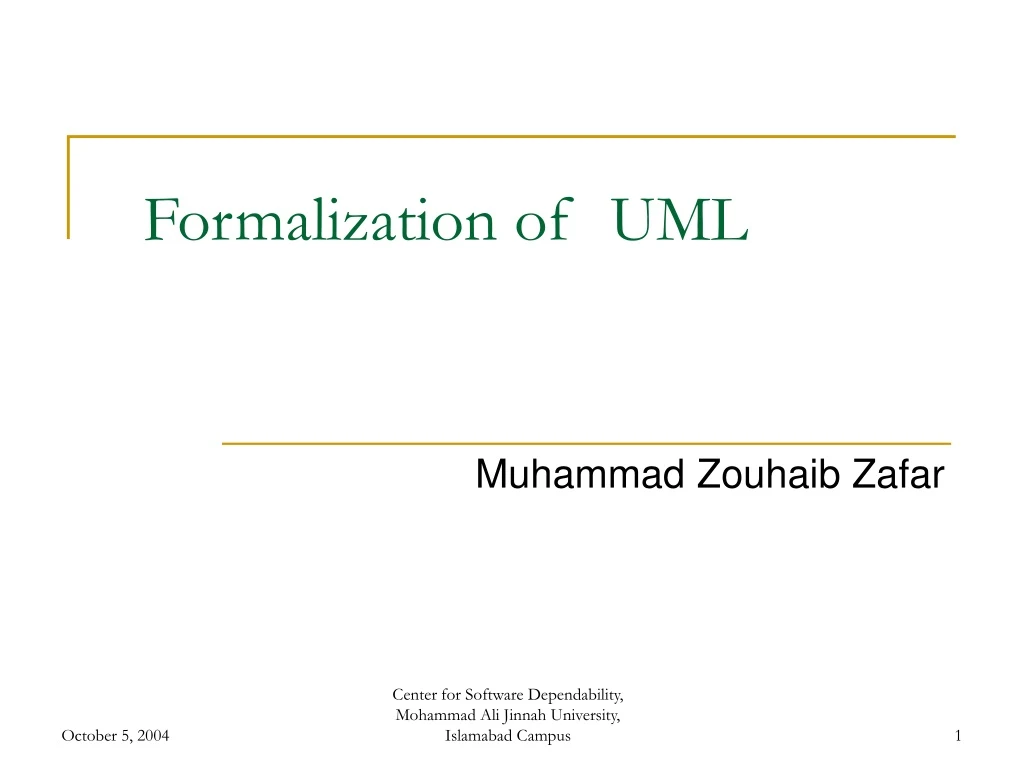 formalization of uml