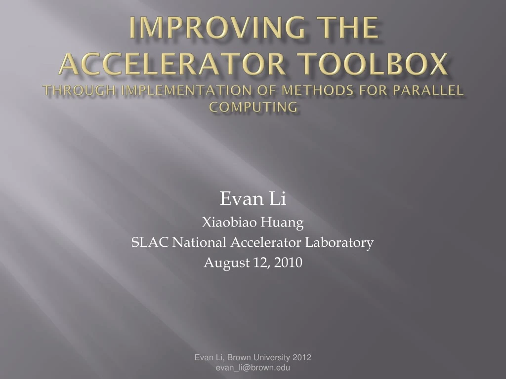 improving the accelerator toolbox through implementation of methods for parallel computing