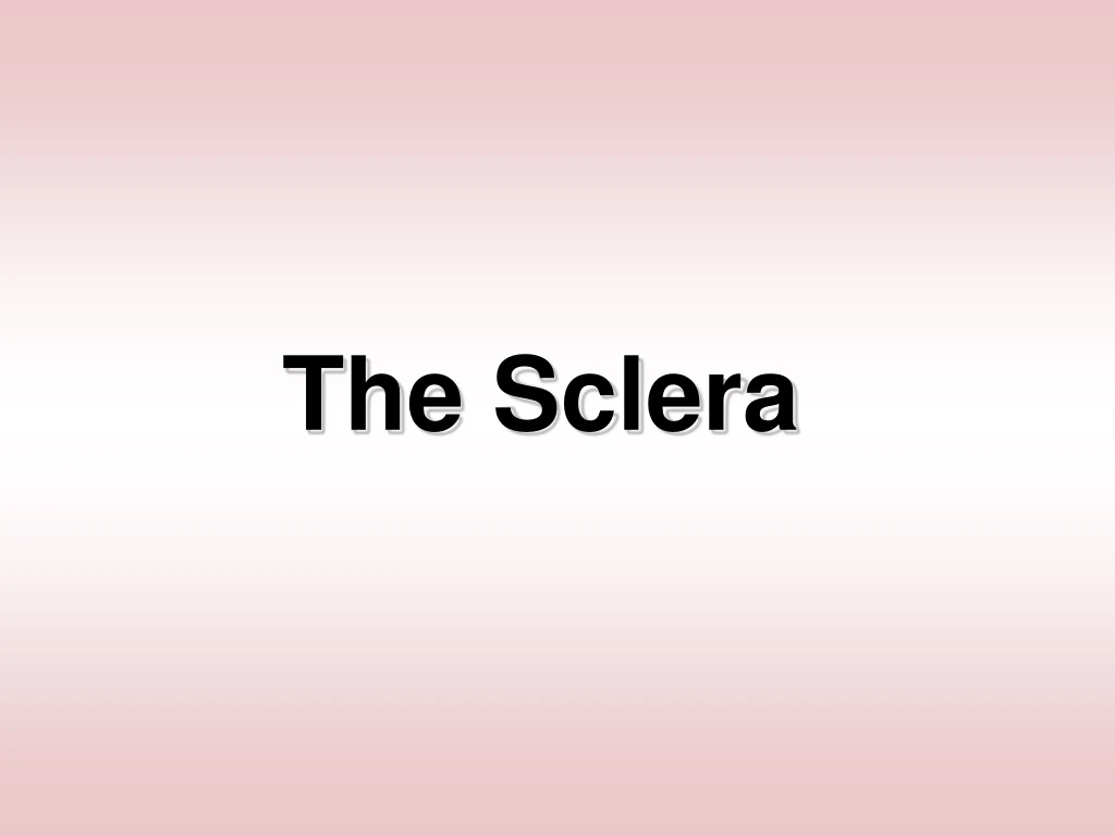 PPT - The Sclera PowerPoint Presentation, free download - ID:9160952