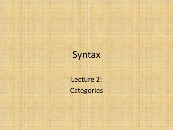 Syntax