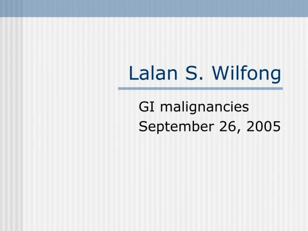 Lalan S. Wilfong