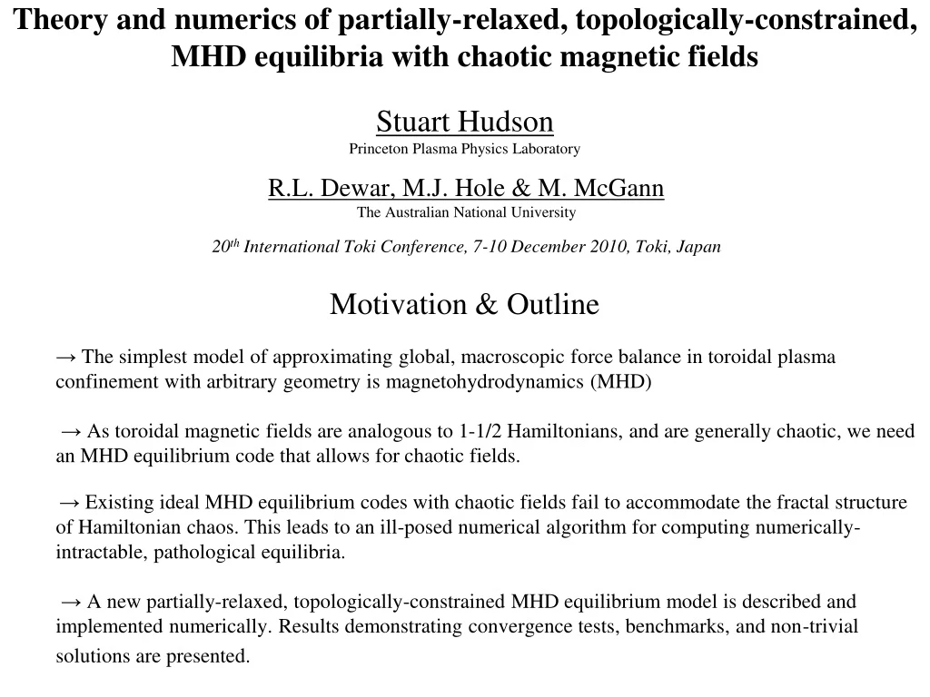 theory and numerics of partially relaxed