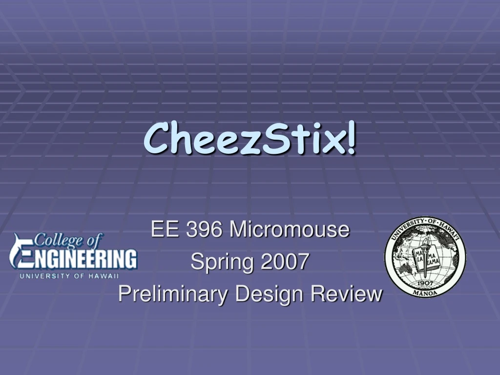 ee 396 micromouse spring 2007 preliminary design review