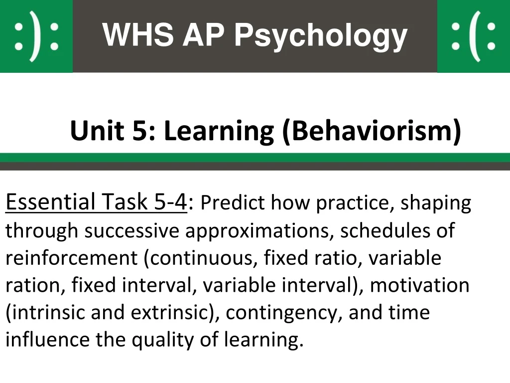unit 5 learning behaviorism