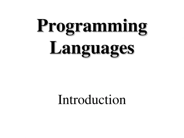 Programming Languages