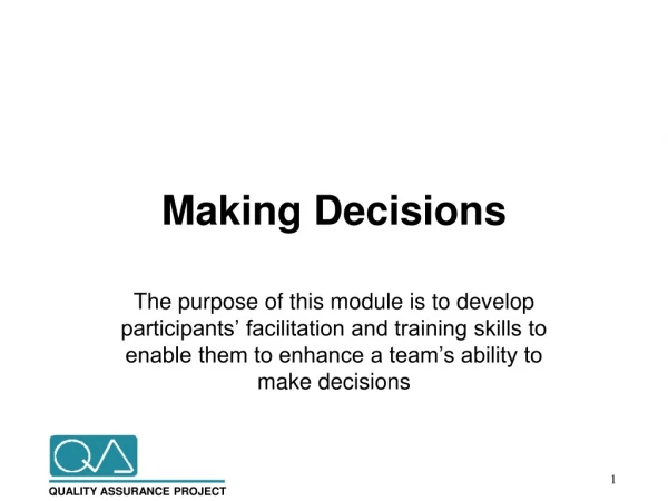 Making Decisions