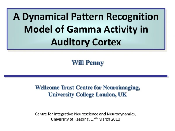 A Dynamical Pattern Recognition Model of Gamma Activity in Auditory Cortex