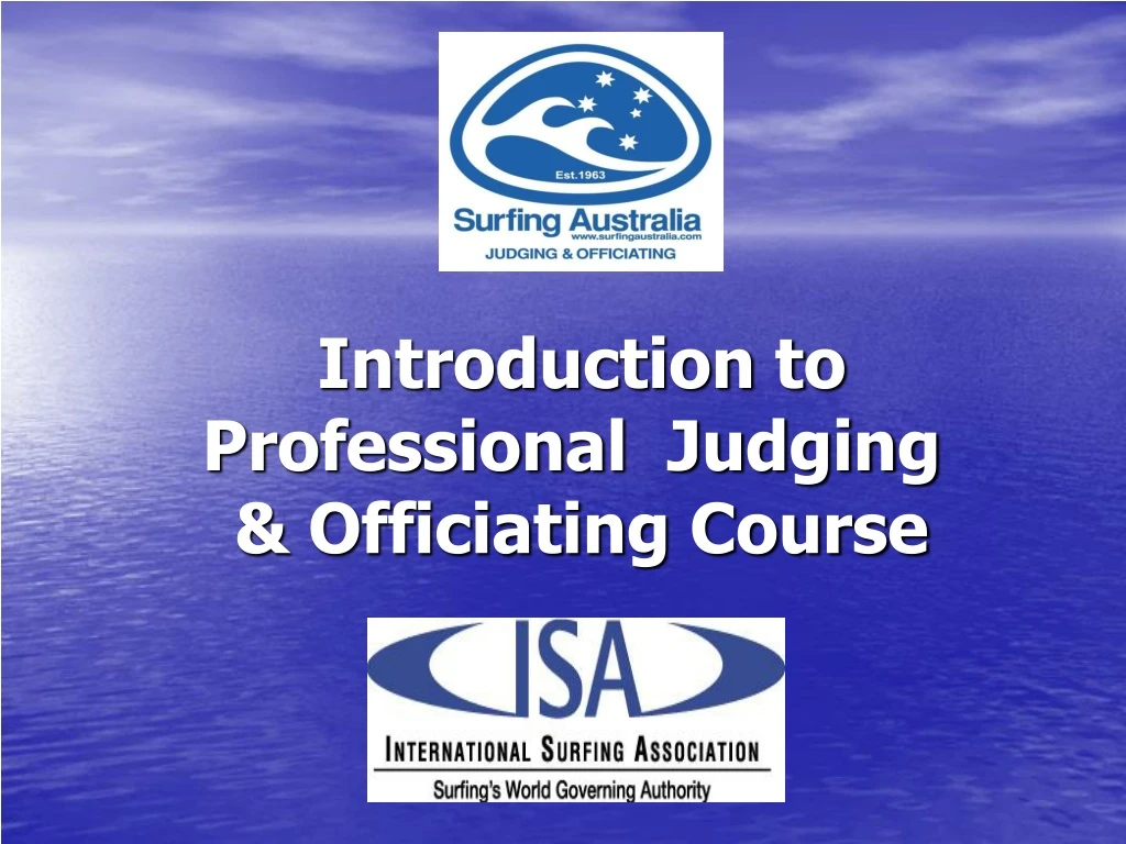 introduction to professional judging officiating course