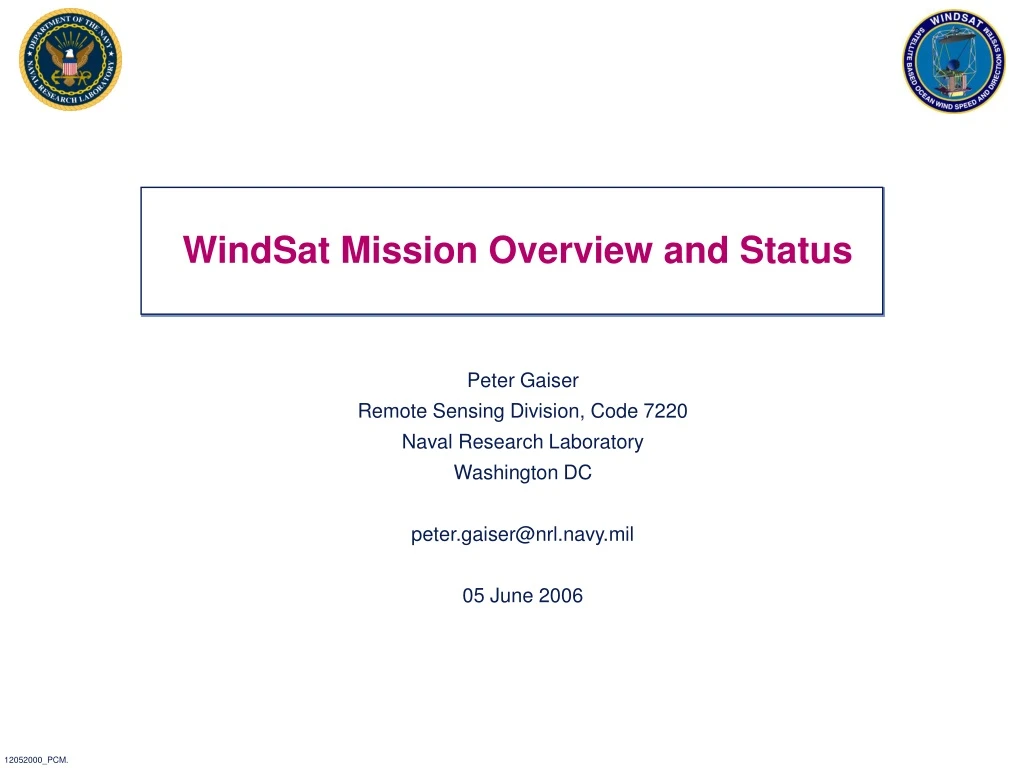 windsat mission overview and status