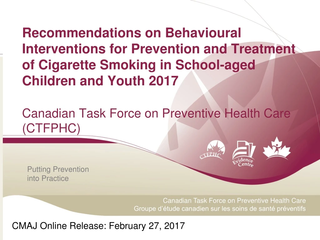 recommendations on behavioural interventions