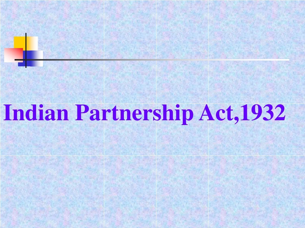 indian partnership act 1932