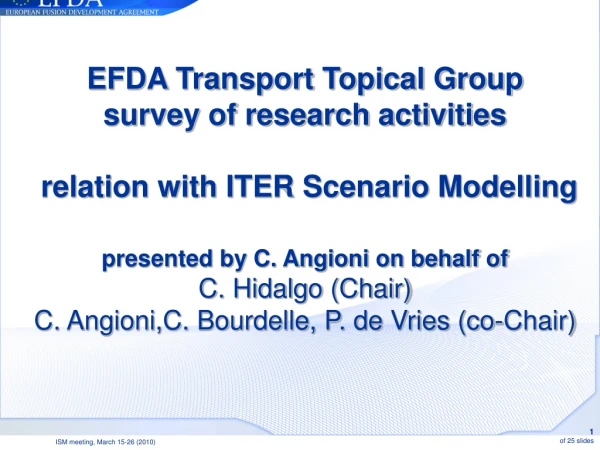 A Transport Topical Group under EFDA
