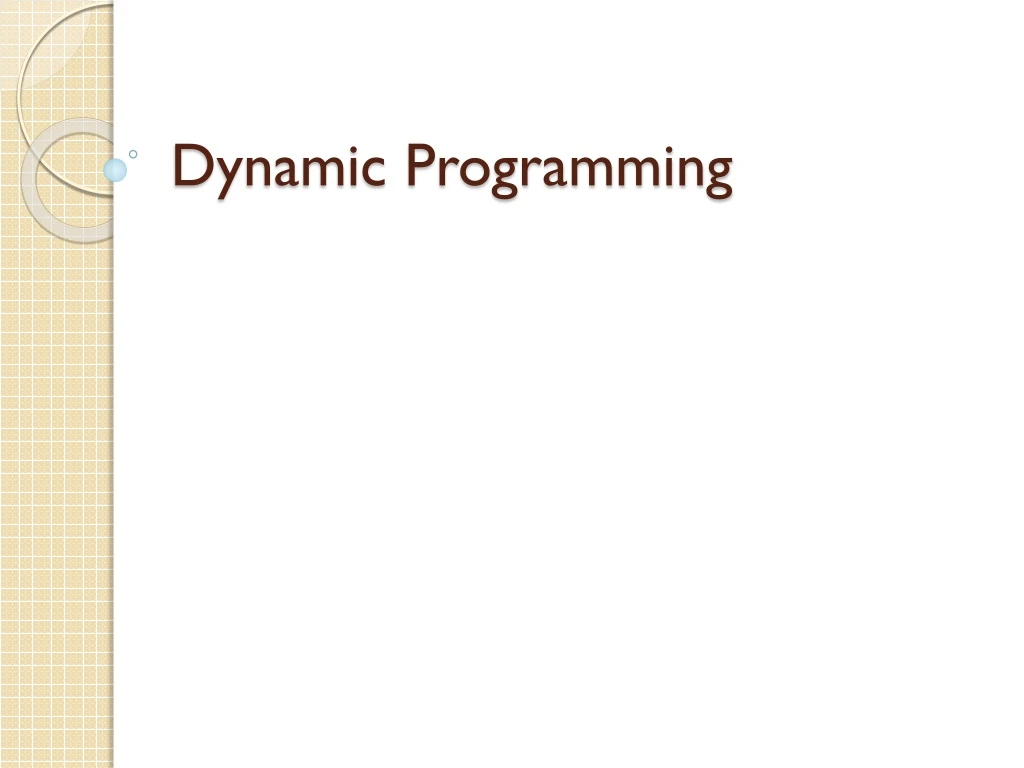 dynamic programming