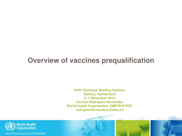 Overview of vaccines prequalification