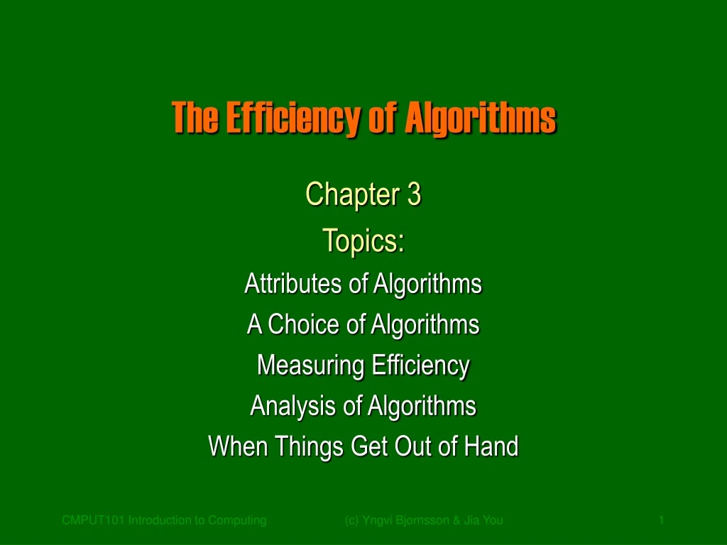 the efficiency of algorithms