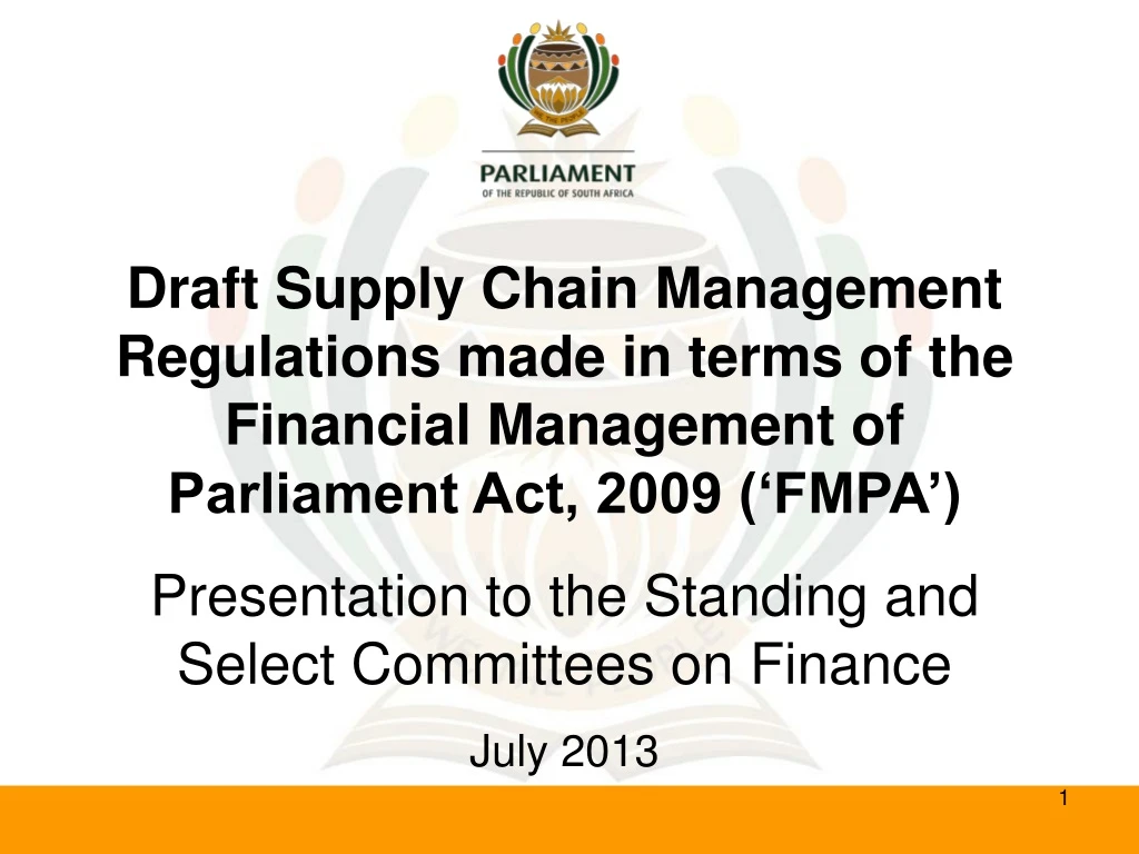 draft supply chain management regulations made
